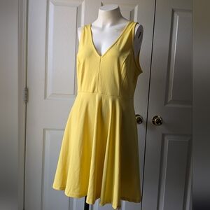 SHEIN Sunny Yellow V-Neck Mini Dress